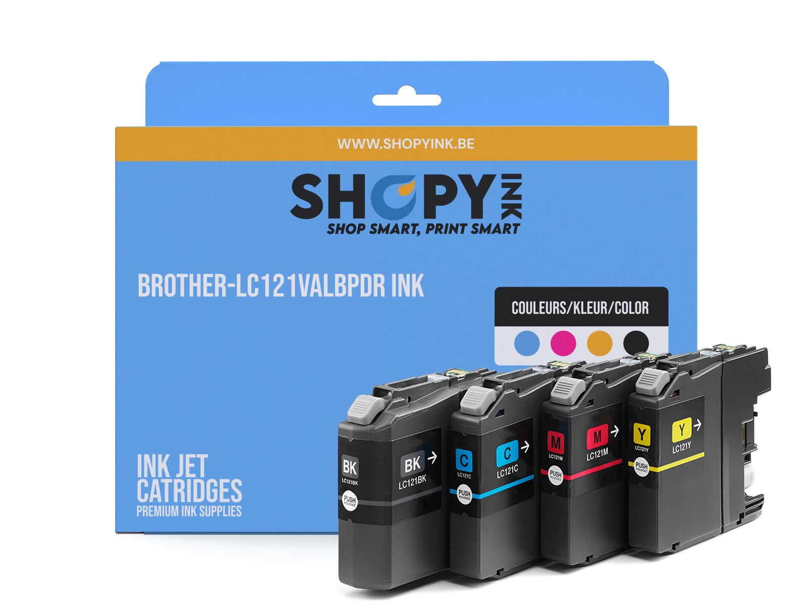 Cartouches compatible Brother-LC121VALBPDR ink (4) cmyk -LC121VALBPDR