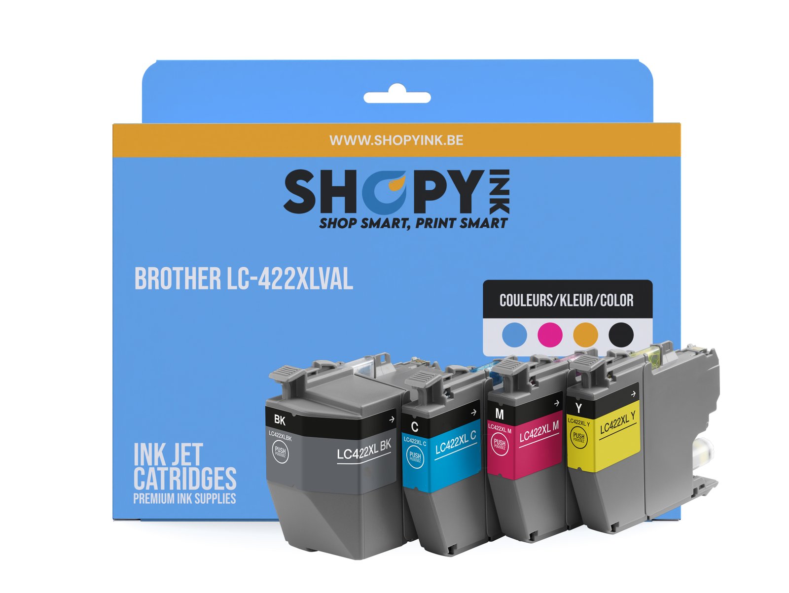 Cartouches compatible Brother-LC422XLVALJ ink (4) c-m-y-bk -LC422XLVAL