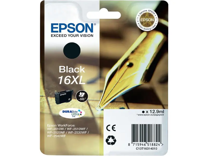 Epson 16XL (C13T16314012) Ink Cartridge Black High Capacity - Epson ink or toner cartridge