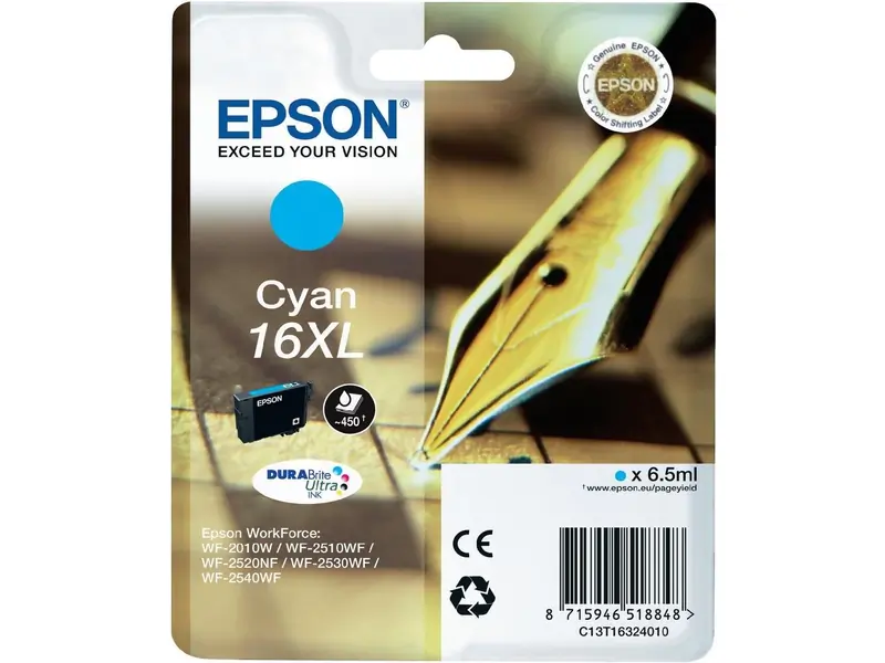 Epson 16XL (C13T16324012) Ink Cartridge Cyan High Capacity - Epson ink or toner cartridge