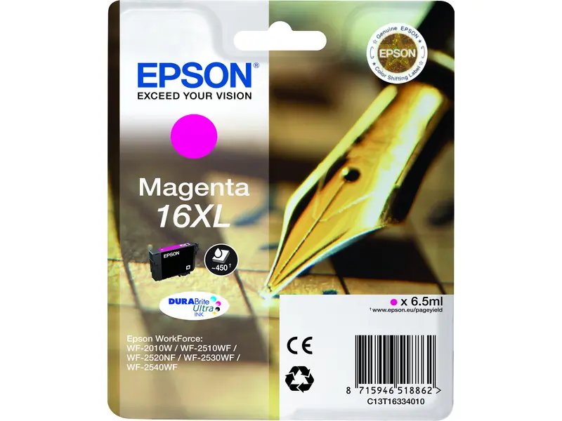 Epson 16XL (C13T16334012) Ink Cartridge Magenta High Capacity - Epson ink or toner cartridge