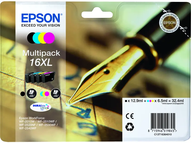 Epson 16XL (C13T16364012) Ink Cartridge 4-color Multipack High Capacity - Epson ink or toner cartridge