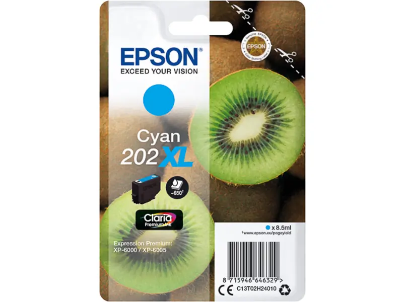 Epson 202XL (C13T02H24010) Ink Cartridge Cyan High Capacity - Epson ink or toner cartridge