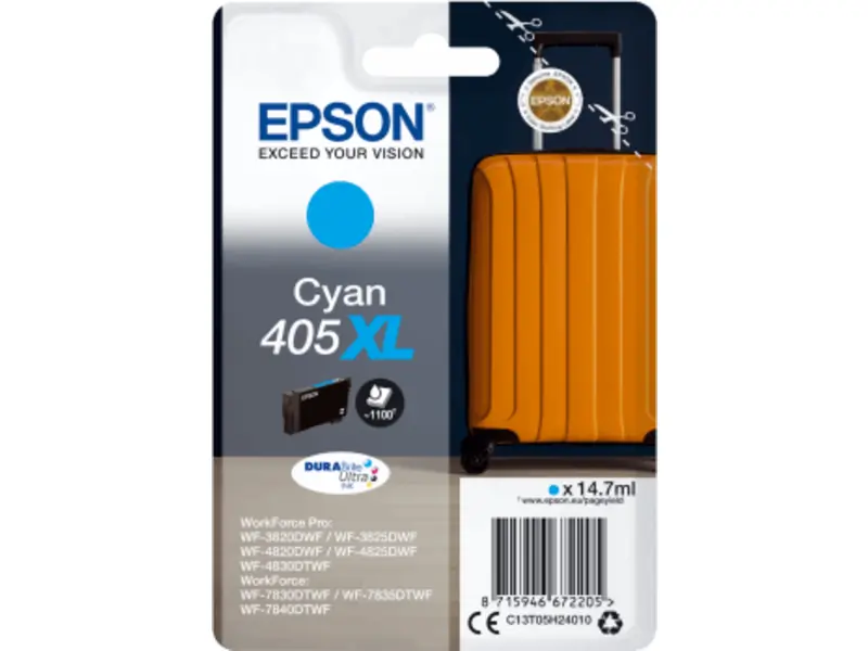 Epson 405XL (C13T05H24010) Ink Cartridge Cyan High Capacity - Epson ink or toner cartridge