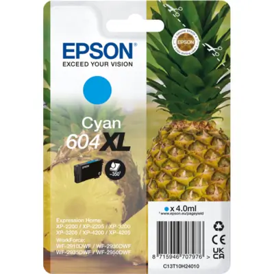 Epson 604XL (C13T10H24010) Ink Cartridge Cyan High Capacity - Epson ink or toner cartridge
