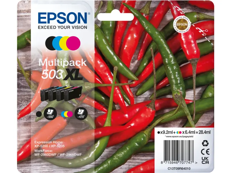 Epson C13T09R64020 (503XL) Ink Cartridge 4-color Multipack High Capacity - Epson ink or toner cartridge